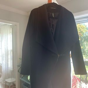 RALPH LAUREN BLACK WOOL WRAP COAT SZ 14